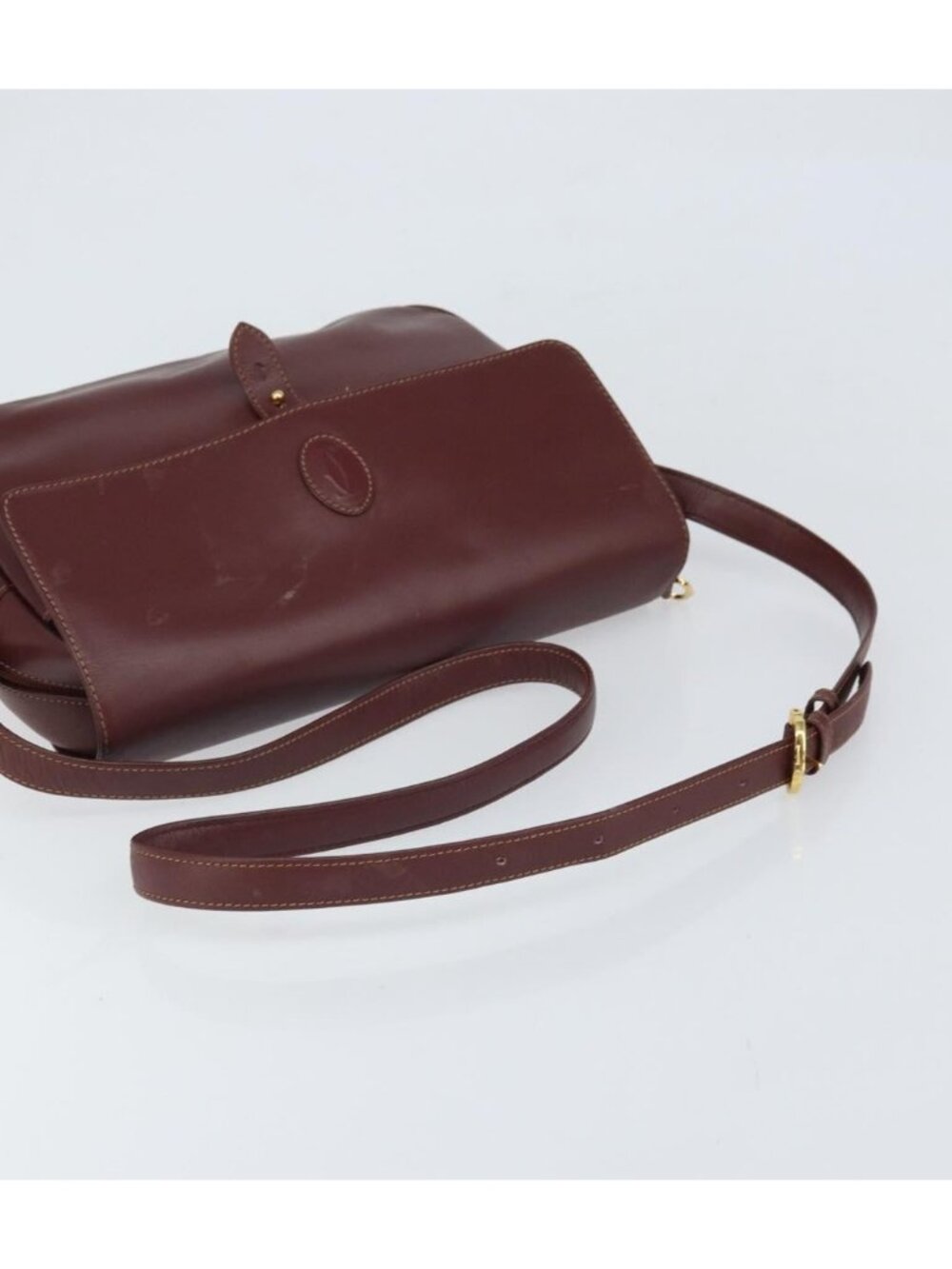 CARTIER Must Line Shoulder Bag Leather Bordeaux Gold - Picture 6 of 16